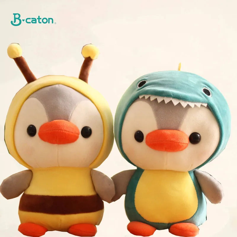 Brinquedo de Pelúcia Kawaii para Crianças, Pinguim, Turn to Dinossauro, Sapo, Unicórnio, Abelha, Boneca de Pelúcia, Animal Cartoon, Aniversário, Presente de Natal para Crianças